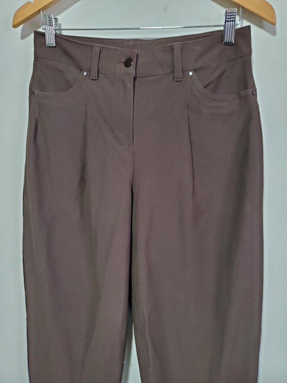 LULULEMON City Sleek Hi-Rise 27" Barrel-Leg Pant Espresso Sz 28 Light Utilitech - Picture 7 of 14